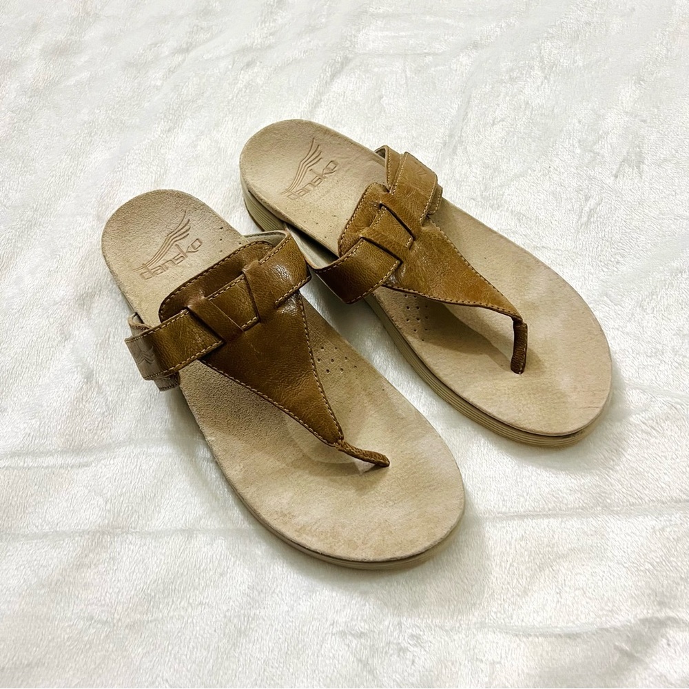 Dansko Cece Sand Burnished calf leather slip on sandals